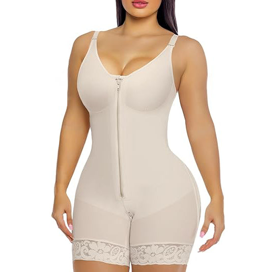 Women’s Colombian Shapewear Tummy Control Butt Lifter Shaper – Zipper Crotch & Detachable Straps