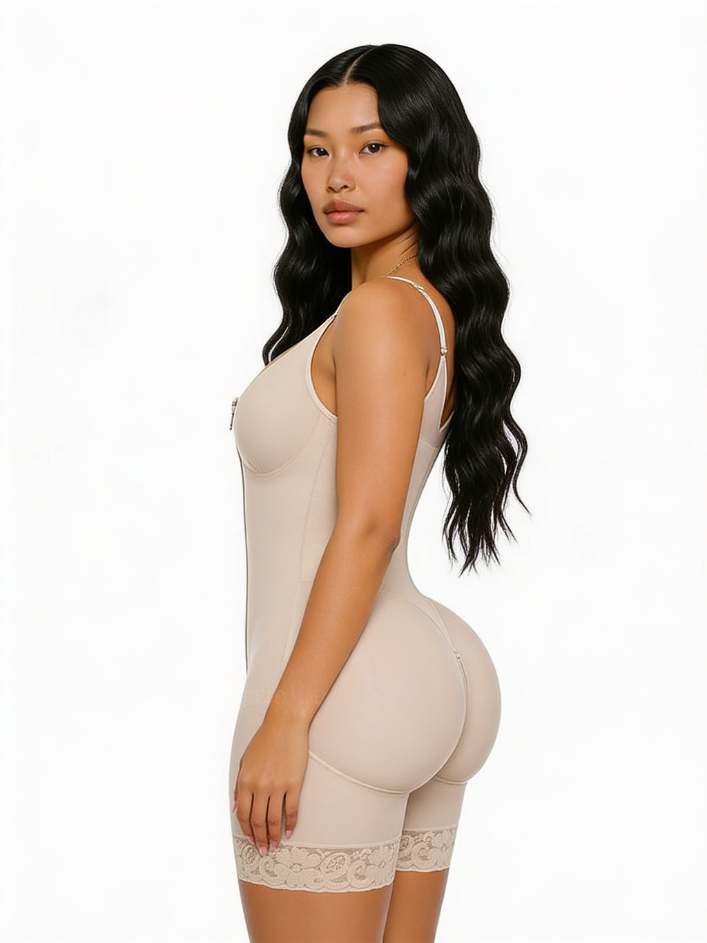Women’s Colombian Shapewear Tummy Control Butt Lifter Shaper – Zipper Crotch & Detachable Straps