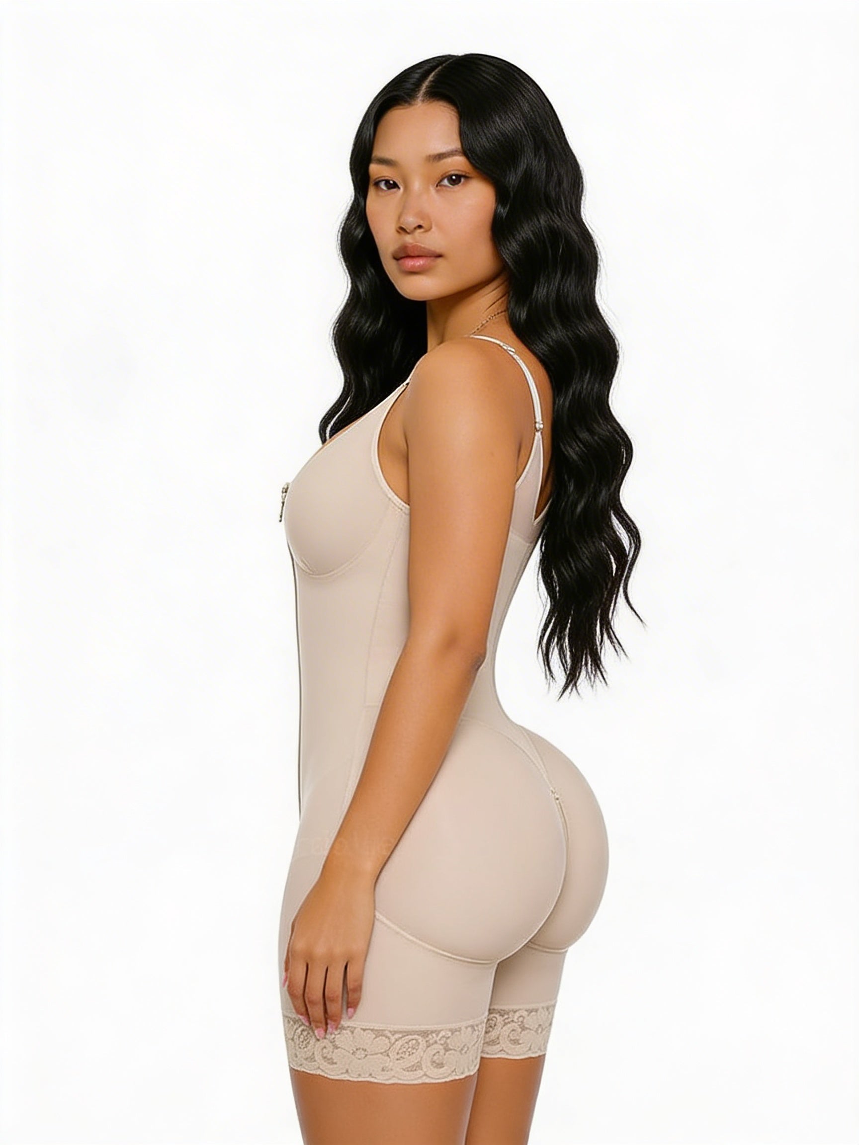 Women’s Colombian Shapewear Tummy Control Butt Lifter Shaper – Zipper Crotch & Detachable Straps